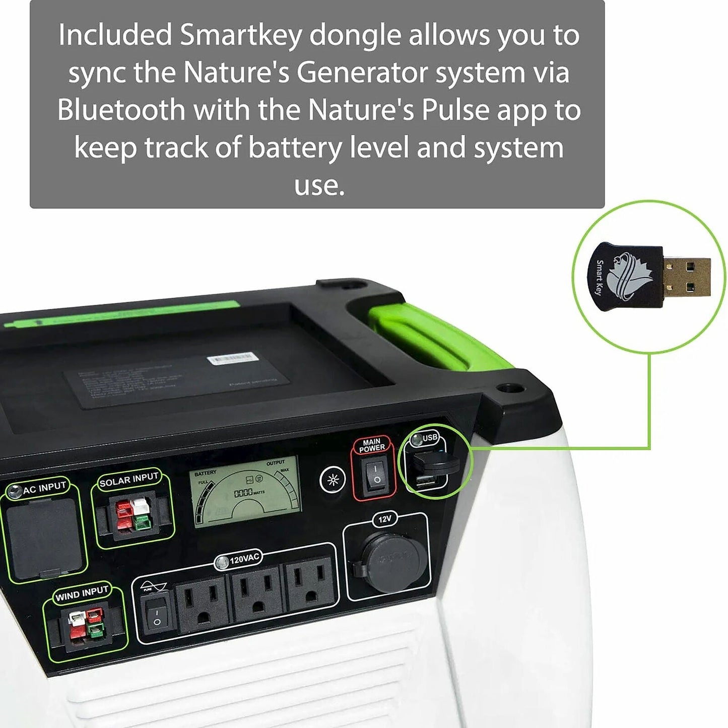 Nature'S Generator 1800 Watt Portable Inverter Generator with Solar Power Panel