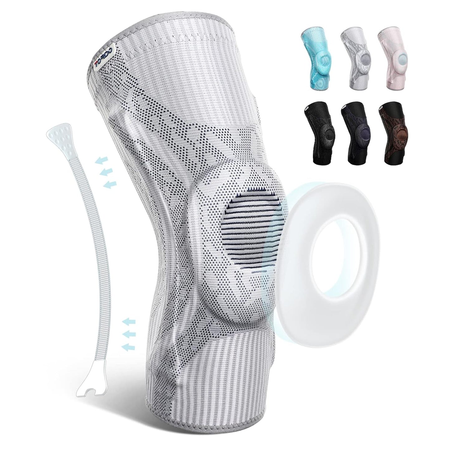 Knee Brace Compression Knee Sleeves Gel Pad Support & Side Stabilizers for Knee Pain, Patella Tendon Stabilizing, Meniscus Tear, Joint Pain Relief ACL for Man & Women Gym Weightlifting, Running