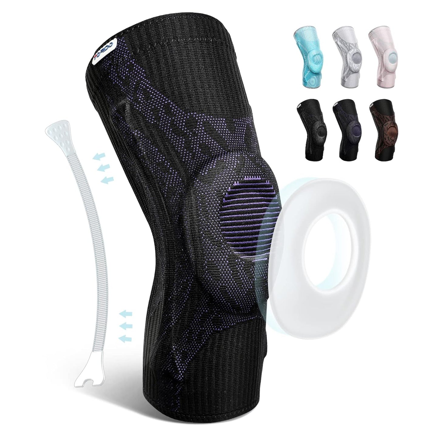 Knee Brace Compression Knee Sleeves Gel Pad Support & Side Stabilizers for Knee Pain, Patella Tendon Stabilizing, Meniscus Tear, Joint Pain Relief ACL for Man & Women Gym Weightlifting, Running