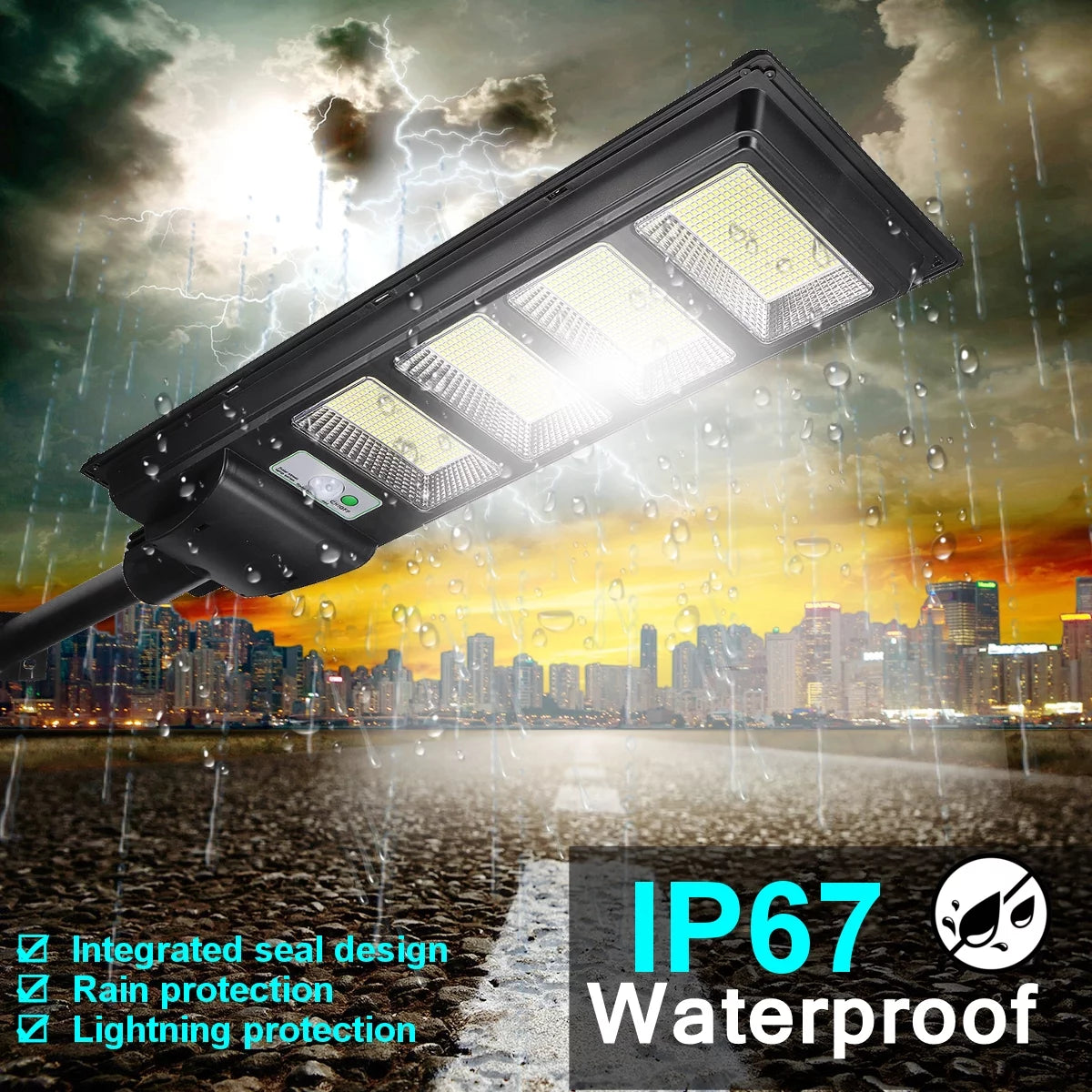 2500W Solar Street Lights Outdoor, 560LED 10000 Lumens Motion Sensor Solar Security Flood Lights, IP67 Waterproof 6500K Solar Wall Light with Remote Control for Yard, Garden, Parking Lot