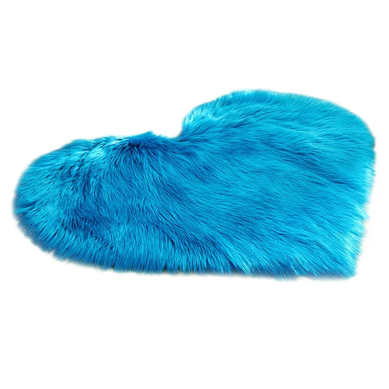 Artificial Wool Sheepskin Rugs Faux Fur Mat Love Heart Rugs Shaggy Carpet Fluffy Mats NO Lint Carpet for Living Room Hot Sale