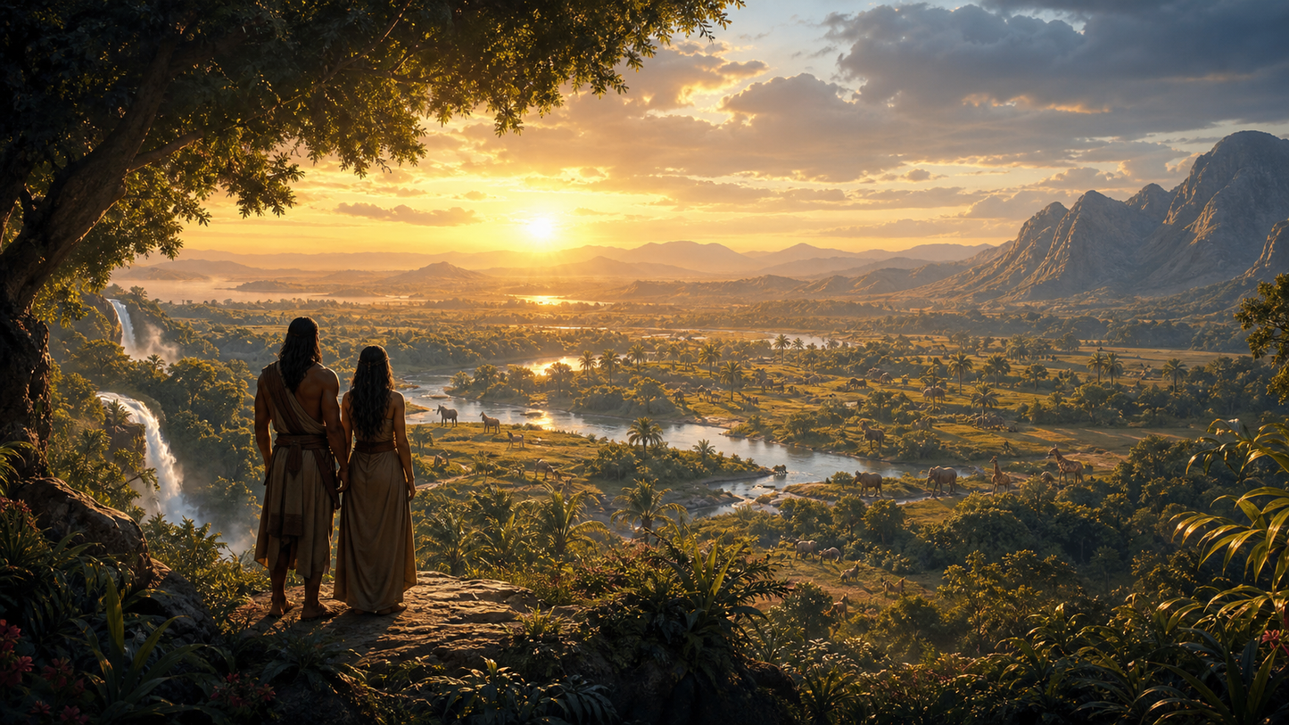 Eden at Dawn - Genesis 2:18-25 - Genesis Collection Digital Art