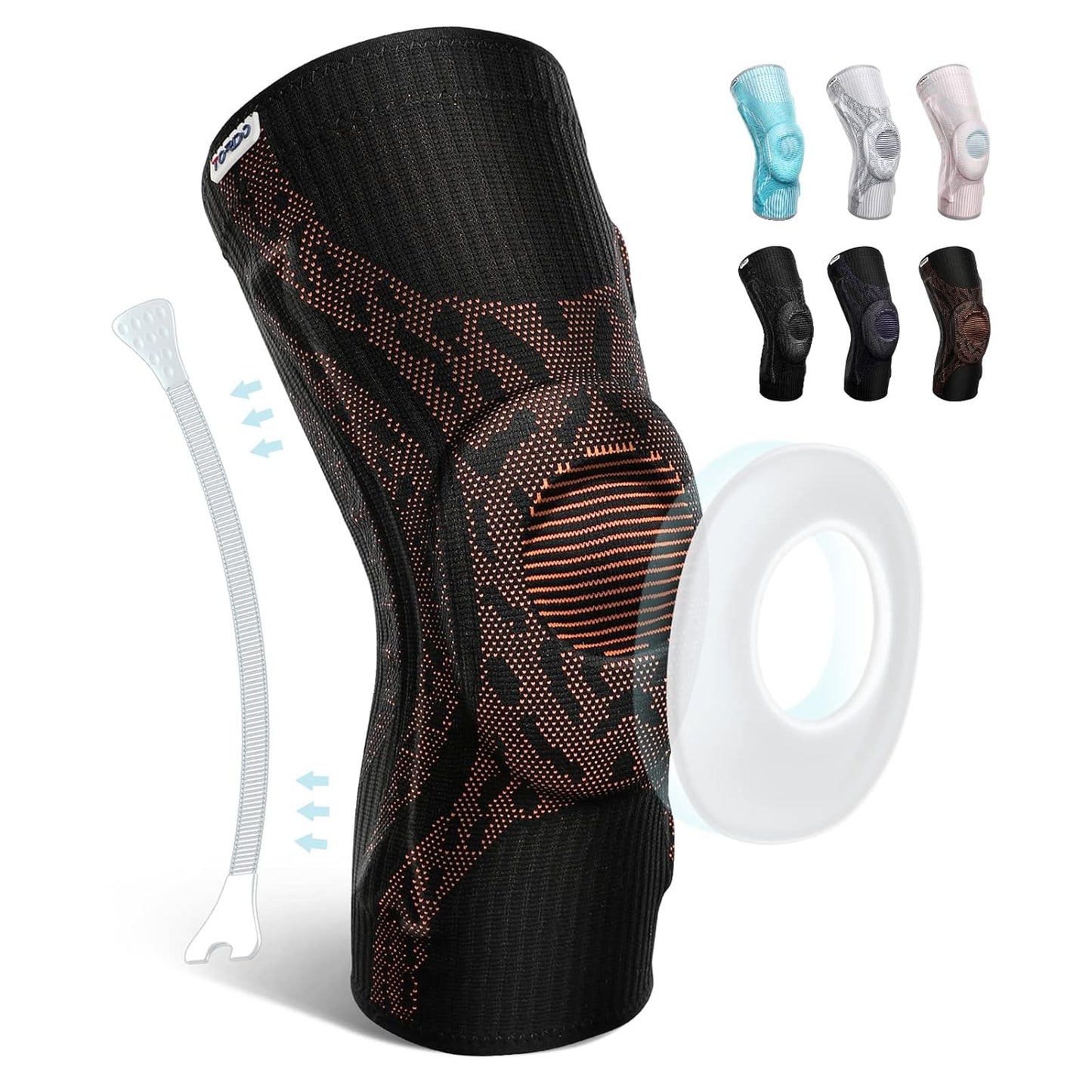 Knee Brace Compression Knee Sleeves Gel Pad Support & Side Stabilizers for Knee Pain, Patella Tendon Stabilizing, Meniscus Tear, Joint Pain Relief ACL for Man & Women Gym Weightlifting, Running