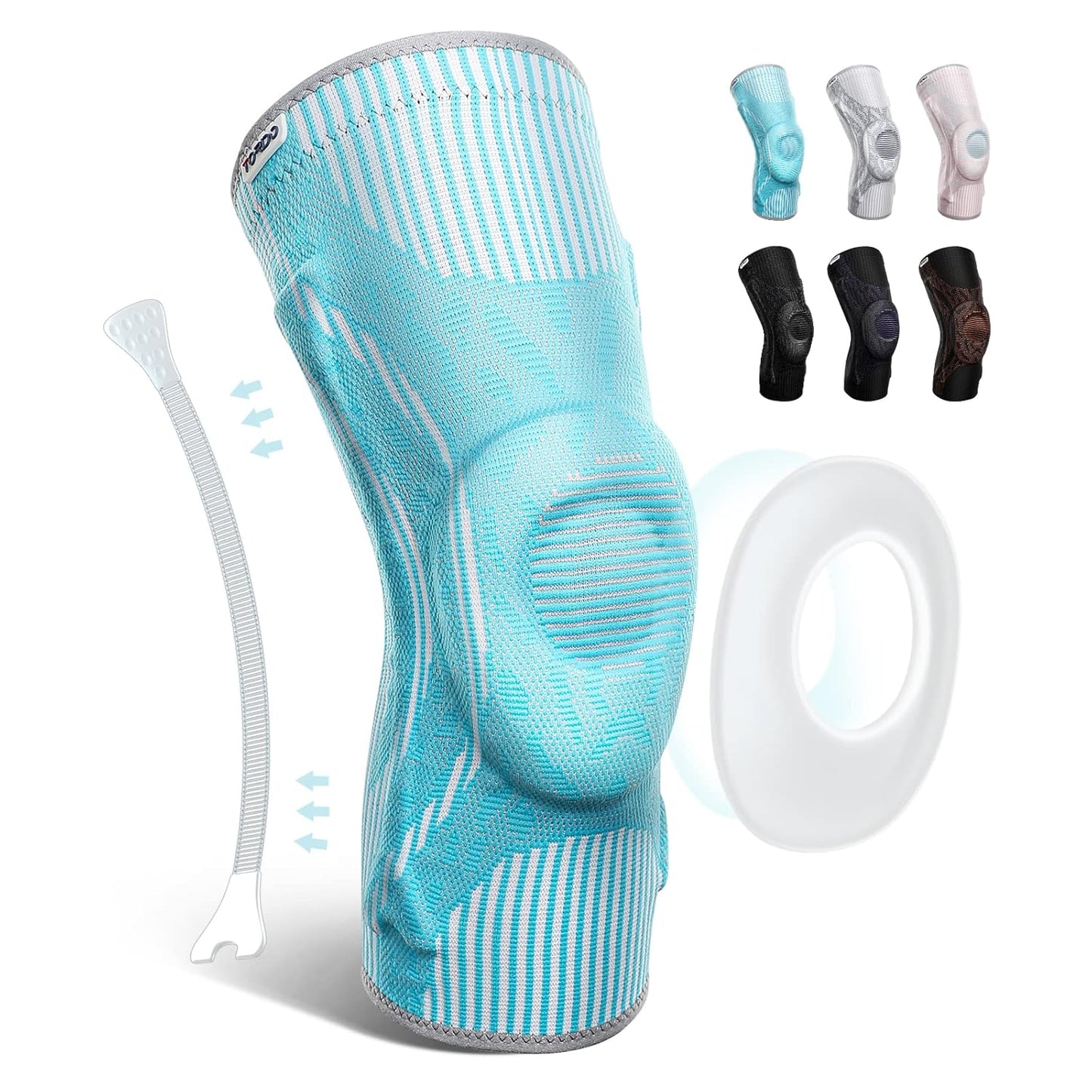 Knee Brace Compression Knee Sleeves Gel Pad Support & Side Stabilizers for Knee Pain, Patella Tendon Stabilizing, Meniscus Tear, Joint Pain Relief ACL for Man & Women Gym Weightlifting, Running