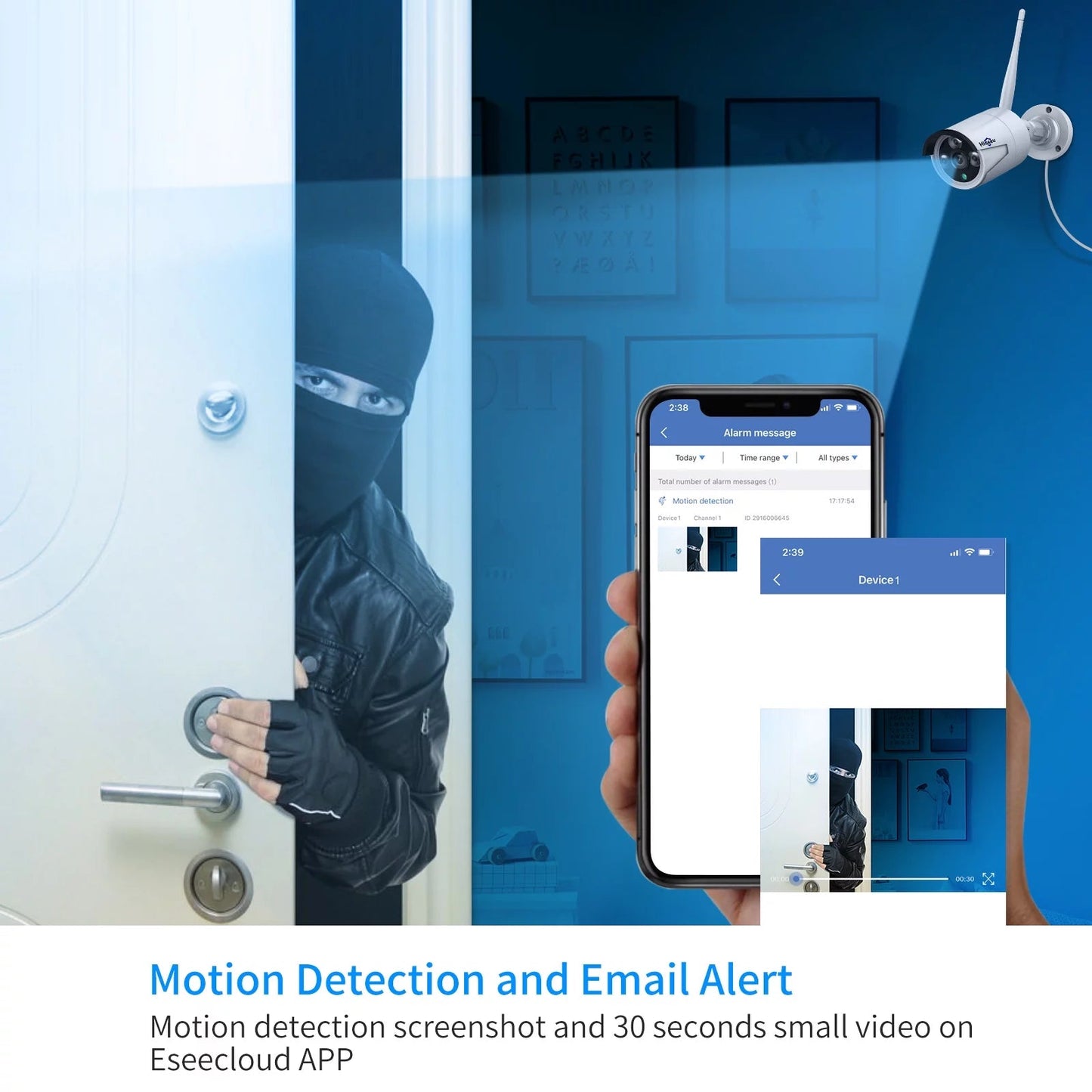 3MP Security Camera System with 12.1" Monitor, 3TB Hard Drive, 4Pcs Security Cameras Wireless Wifi for Recording and Remote View, Home Security Camera System (Supports Only 2.4Ghz Wi-Fi)