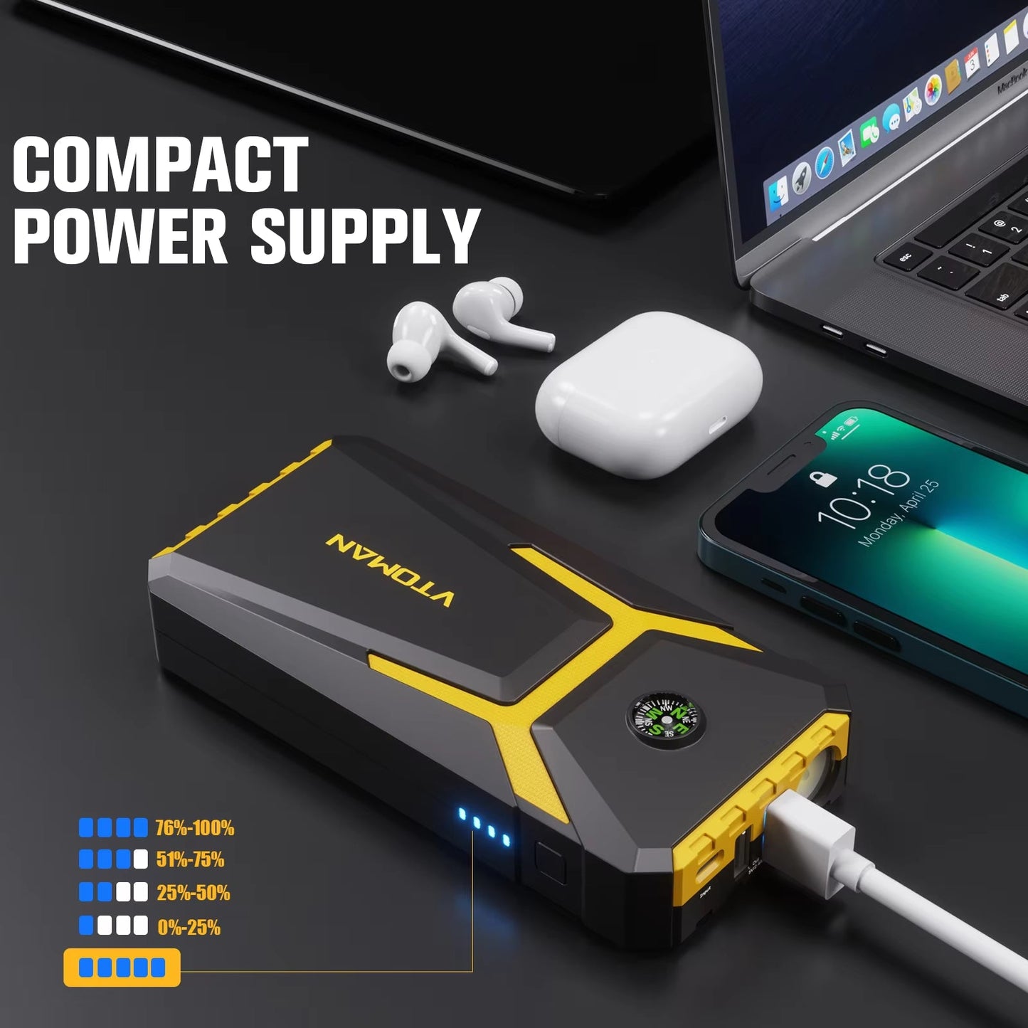 V6 Pro Car Jump Starter Power Bank 2000A Car Battery Charger Auto Emergency Booster Starting Device Jump Starter