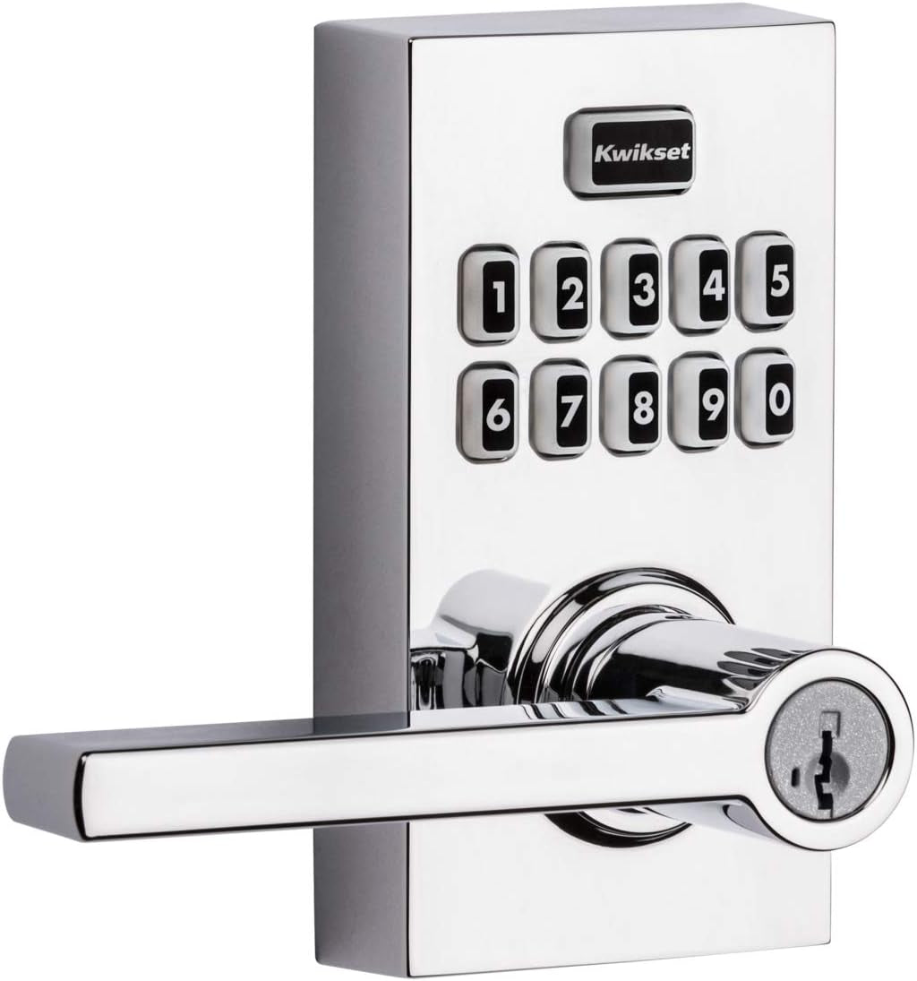 99170-002 Smartcode 917 Keypad Keyless Entry Traditional Residential Electronic Lever Deadbolt Alternative with Tustin Door Handle and Smartkey Security, Venetian Bronze