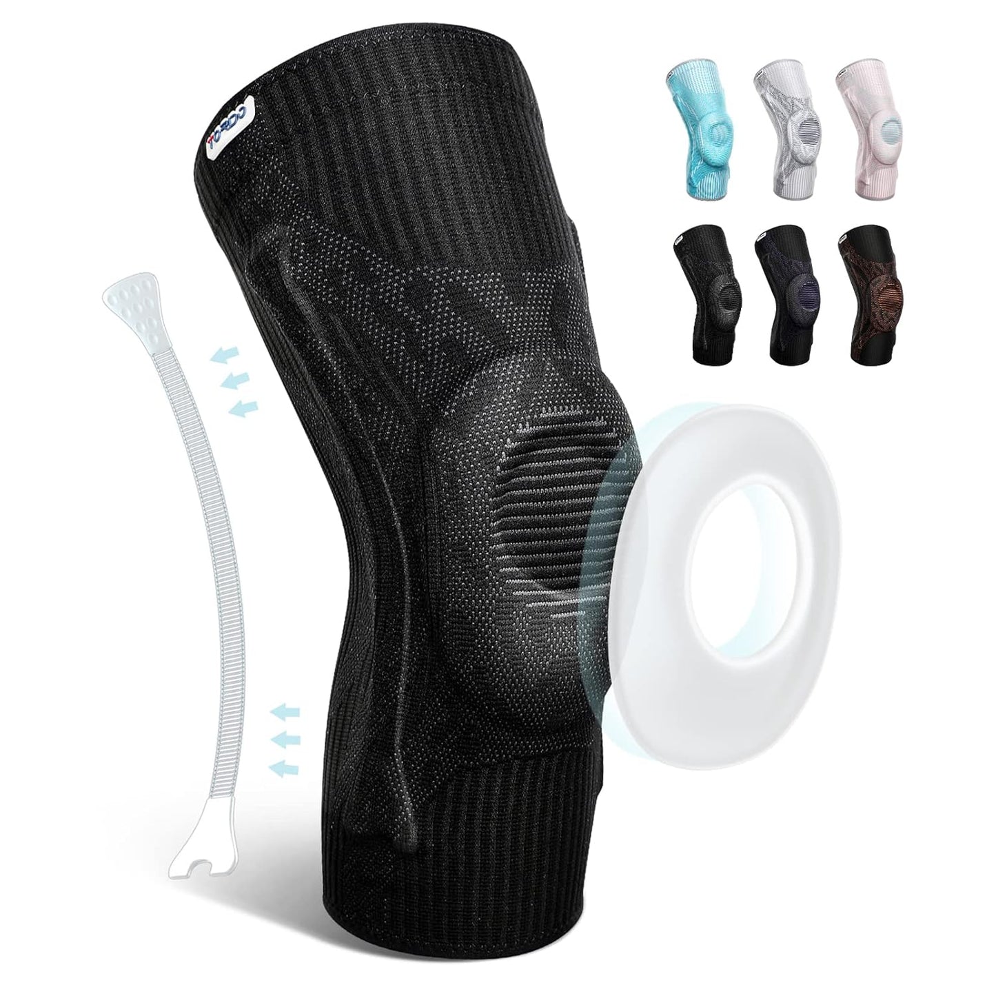 Knee Brace Compression Knee Sleeves Gel Pad Support & Side Stabilizers for Knee Pain, Patella Tendon Stabilizing, Meniscus Tear, Joint Pain Relief ACL for Man & Women Gym Weightlifting, Running