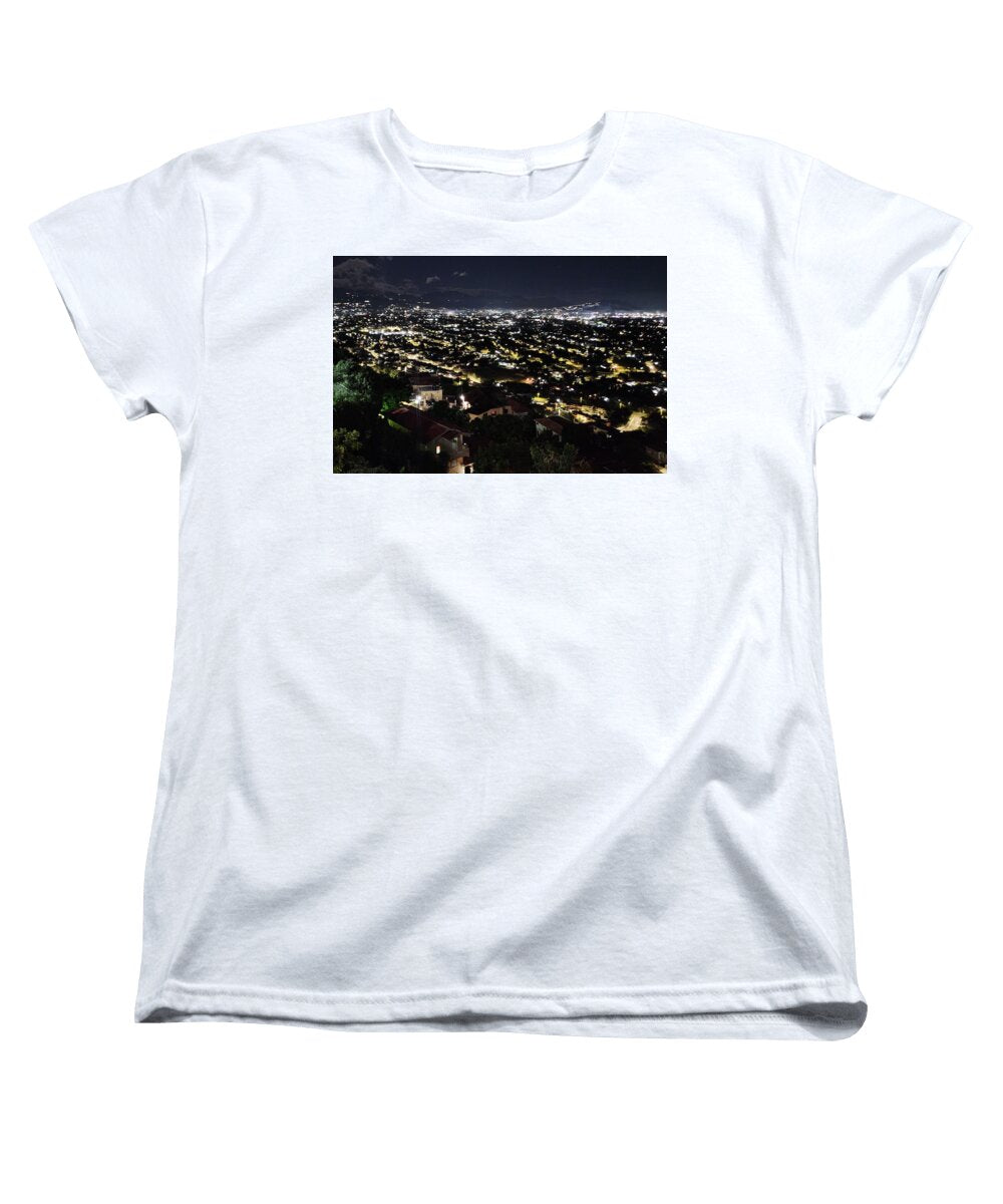 Glowing City Under Night Sky - Women's T-Shirt (Standard Fit)