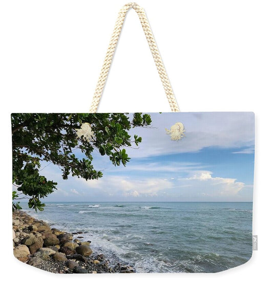 Serene Rocky Beach Scene - Weekender Tote Bag