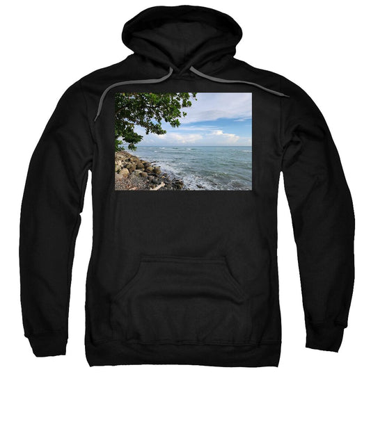 Serene Rocky Beach Scene - Sweatshirt