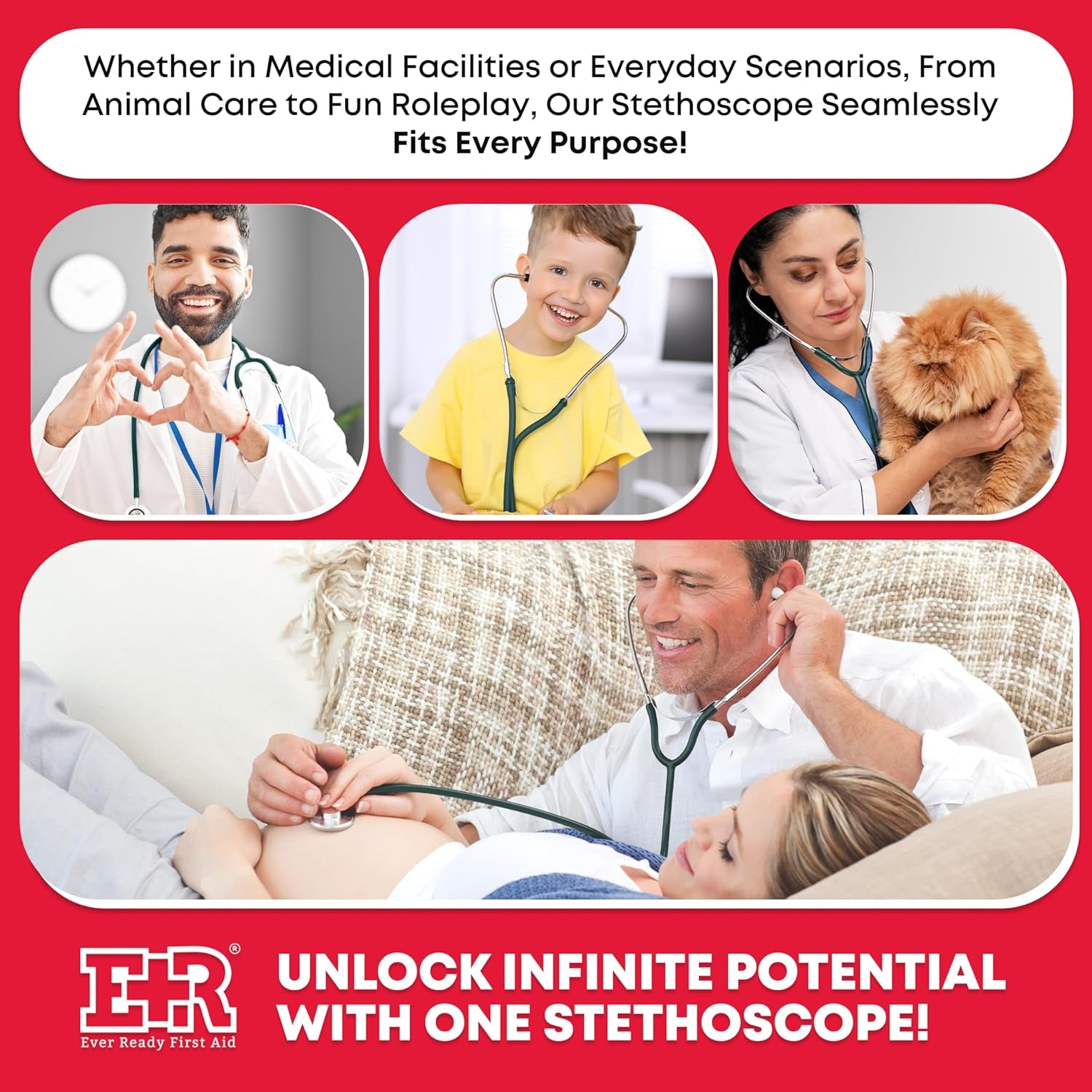 Dual Head Stethoscope - Green