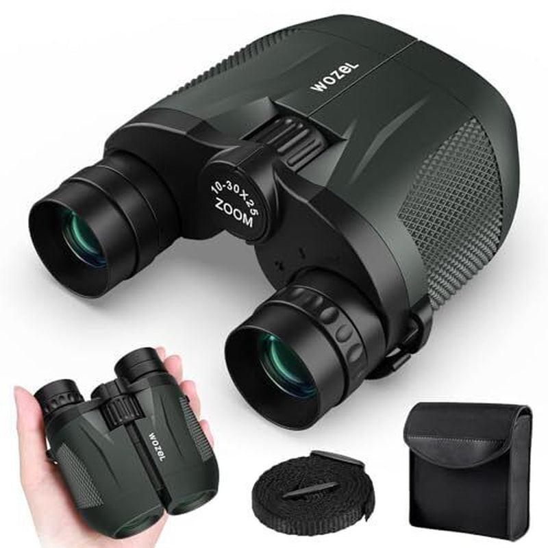 10-30X25 Compact Binoculars for Adults Kids - High Powered for Bird Watching