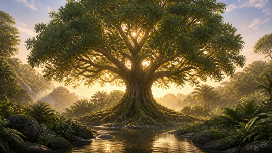 Tree of Life at Dawn - Genesis 2:9 - Genesis Collection Digital Art