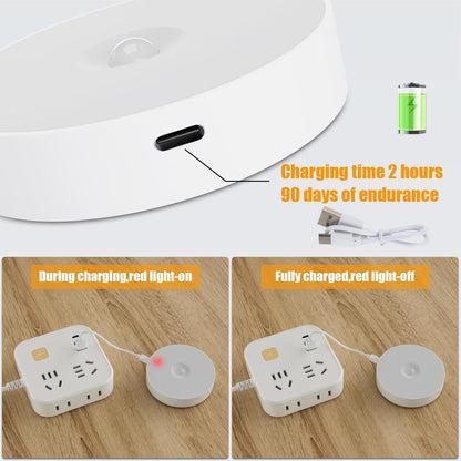 6 Pack Motion Sensor Light Indoor [Upgraded 14 Leds], USB Rechargeable Night Light, Long Last Battery & 3 Light Modes, Wireless Magnetic Nightlight for Closet, Stairs, Hallway - Cold White