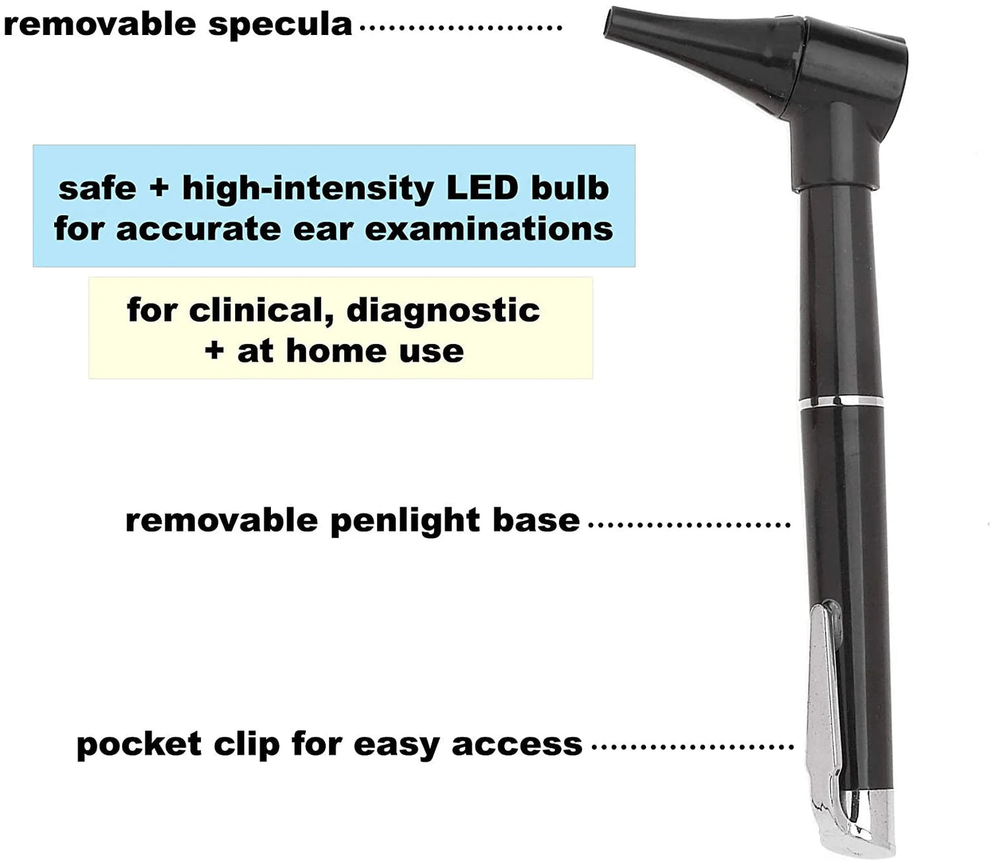 Complete Diagnostic Blood Pressure, Stethoscope, Otoscope Kit W/Tuning Fork, Neurological Reflex Hammer, EMT Shears || Nurse Starter Kit with Travel Pouch + Accessories (Tactical Black)