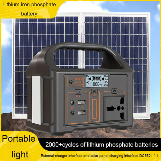 100W Portable Solar Power Station 110/220V Power Generator Outdoor Power Supply 24000Mah LED Display Emergency Mobile Power Bank