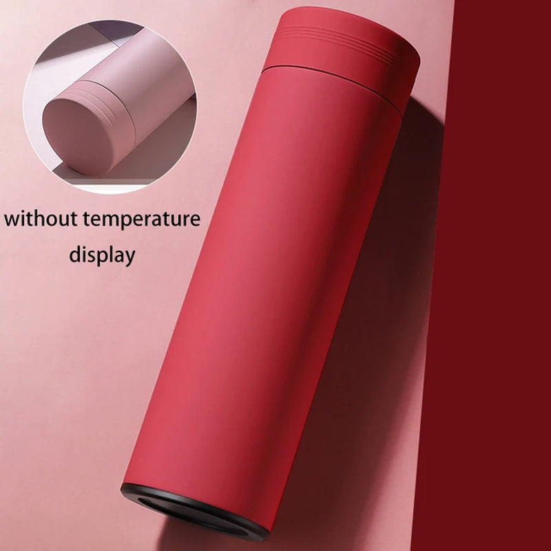 Stainless Steel Smart Water Bottle with Temperature Display - 500ml, Leakproof Vacuum Flask for Coffee, Milk, Christmas Gift