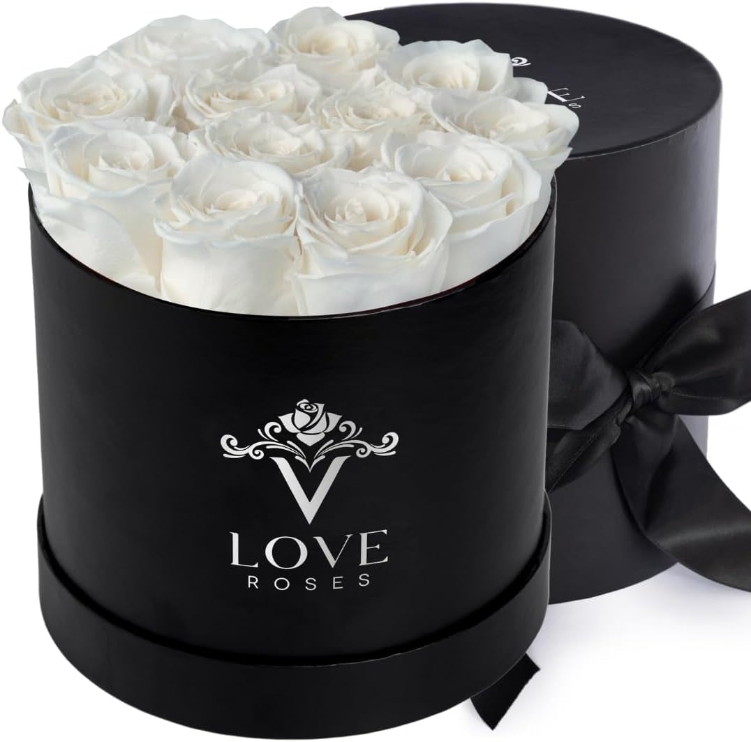 ® Forever Roses in a Box | Real Roses Forever Flowers Box | Naturally Preserved Flowers | Preserved Rose Box | Eternal Rose That Last a Year | Rosas Eternas | Valentines Day Gift for Wife (Pink)
