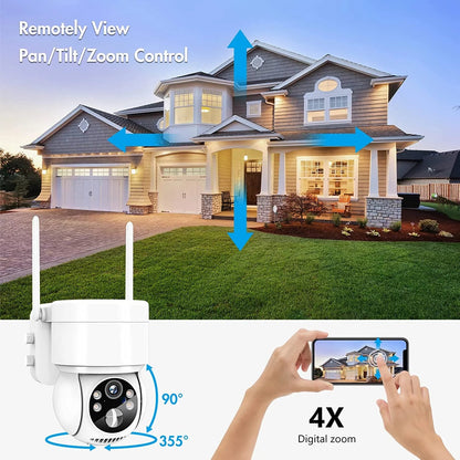 Outdoor Security Camera Wireless Wifi, 2K Color Night Vision, Solar Powered Outdoor Camera