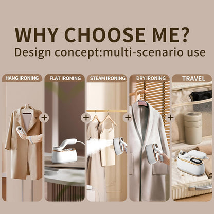 Portable Clothes Steamer 175X80Mm Ceramic Glaze Panel Iron LCD 220Ml Water Tank 1200W&15S Fast Heat up 4-Speed Steamer for Clothes of All Fabrics Dry&Wet Iron for Home Travel Business Trip