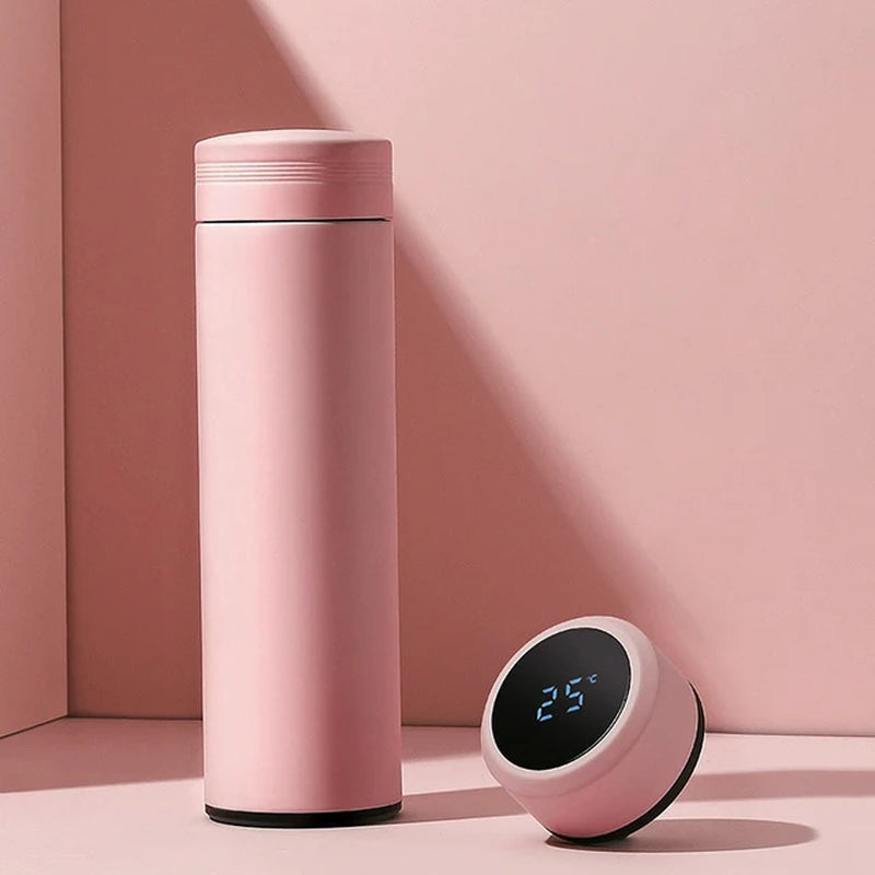 Stainless Steel Smart Water Bottle with Temperature Display - 500ml, Leakproof Vacuum Flask for Coffee, Milk, Christmas Gift