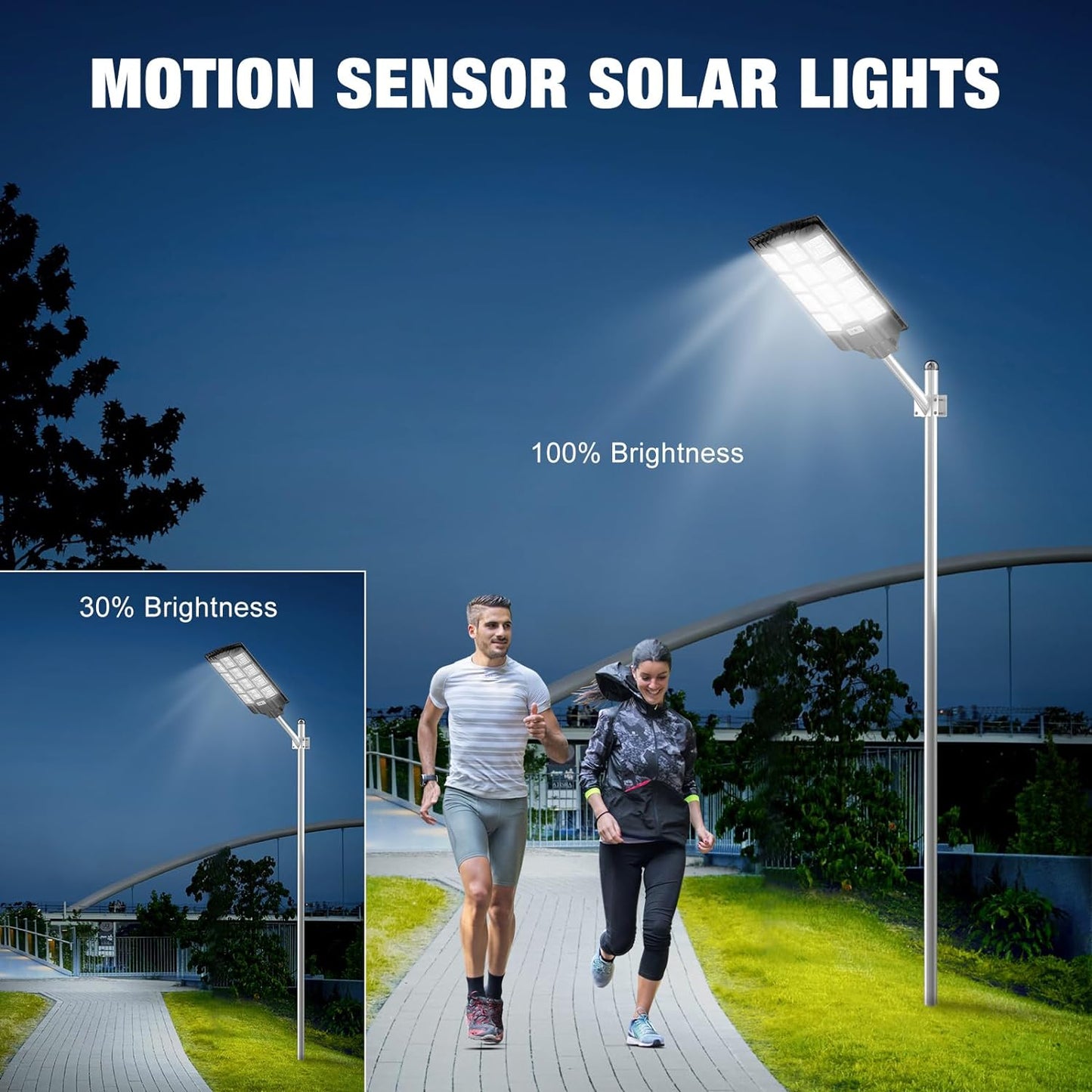 1800W Solar Street Lights Outdoor Waterproof, LED Street Light Solar Powered,120