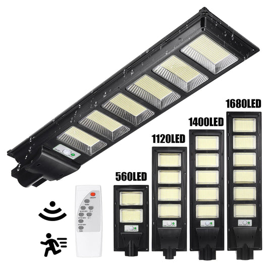 2500W Solar Street Lights Outdoor, 560LED 10000 Lumens Motion Sensor Solar Security Flood Lights, IP67 Waterproof 6500K Solar Wall Light with Remote Control for Yard, Garden, Parking Lot