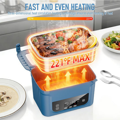 2026 Upgraded Cordless Electric Lunch Box for Adults, 20,800Mah Battery-Powered Heated Lunch Box 6.3 Cup Self-Heating Lunch Box for Construction, Office & Truck