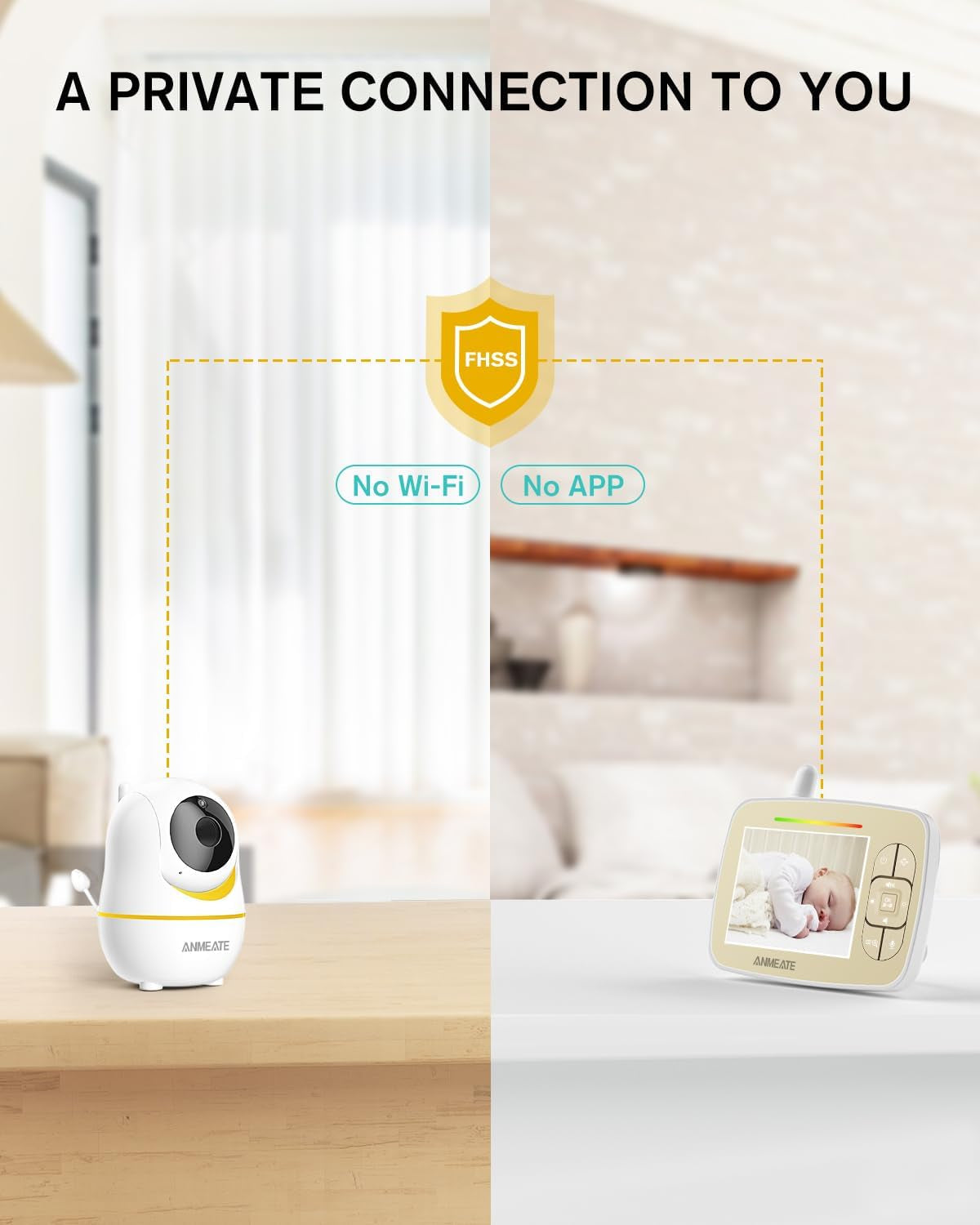 Baby Monitor with Remote Pan-Tilt-Zoom Camera, 3.5” Large Display Video Baby Monitor with Camera and Audio |Infrared Night Vision |Two Way Talk | Room Temperature| Lullabies and 960Ft Range