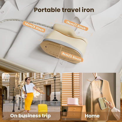 Portable Clothes Steamer 175X80Mm Ceramic Glaze Panel Iron LCD 220Ml Water Tank 1200W&15S Fast Heat up 4-Speed Steamer for Clothes of All Fabrics Dry&Wet Iron for Home Travel Business Trip