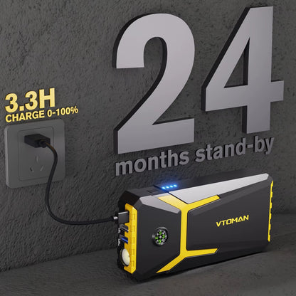 V6 Pro Car Jump Starter Power Bank 2000A Car Battery Charger Auto Emergency Booster Starting Device Jump Starter