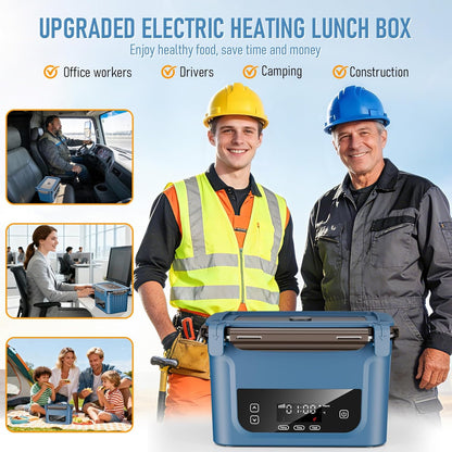 2026 Upgraded Cordless Electric Lunch Box for Adults, 20,800Mah Battery-Powered Heated Lunch Box 6.3 Cup Self-Heating Lunch Box for Construction, Office & Truck
