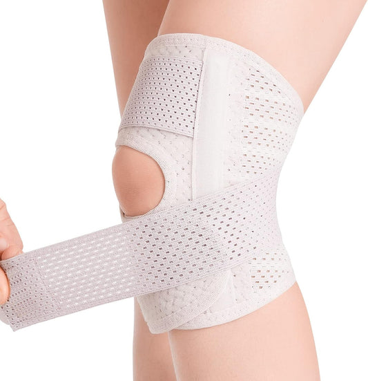 Knee Brace with Side Stabilizers Relieve Meniscus Tear Knee Pain ACL MCL Arthritis,Joint Pain Relief, Breathable Adjustable Knee Support Suitable for Men and Women with Sports Injuries