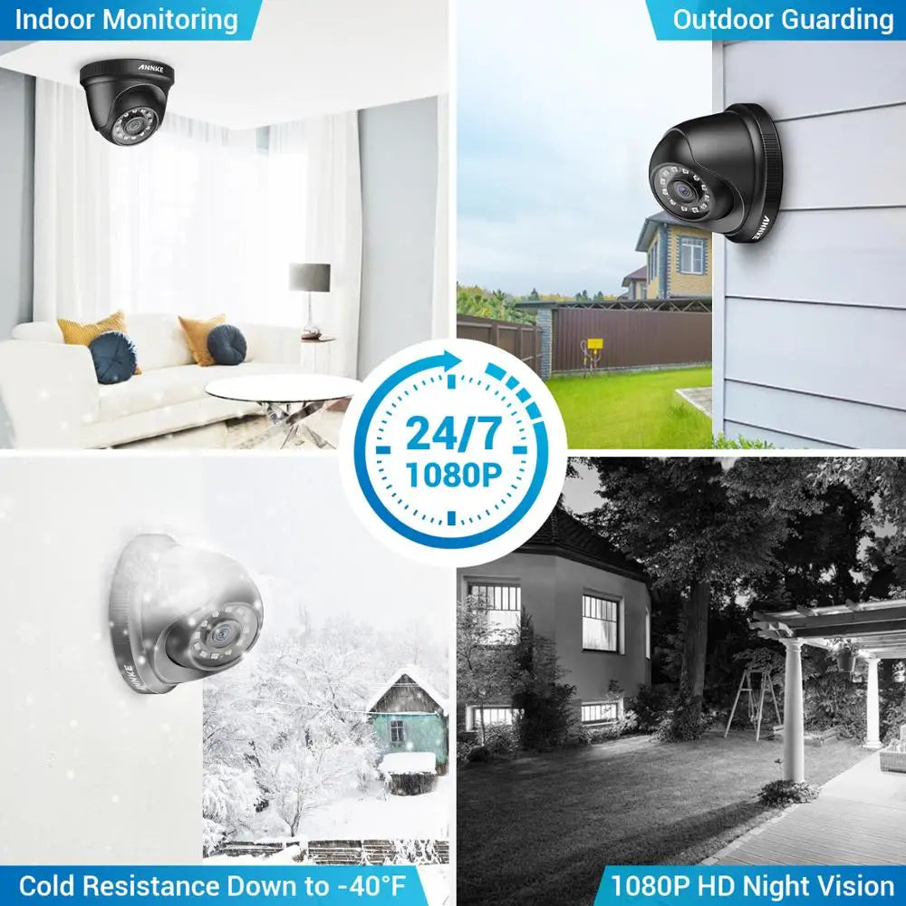 8CH H.265+ 5MP Lite CCTV System DVR 4Pcs 2.0MP IR Night Vision Security Dome Cameras 1080P Video Surveillance Kit