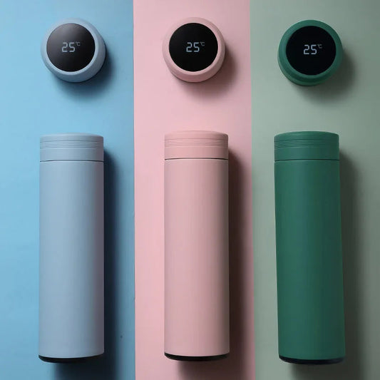 Stainless Steel Smart Water Bottle with Temperature Display - 500ml, Leakproof Vacuum Flask for Coffee, Milk, Christmas Gift