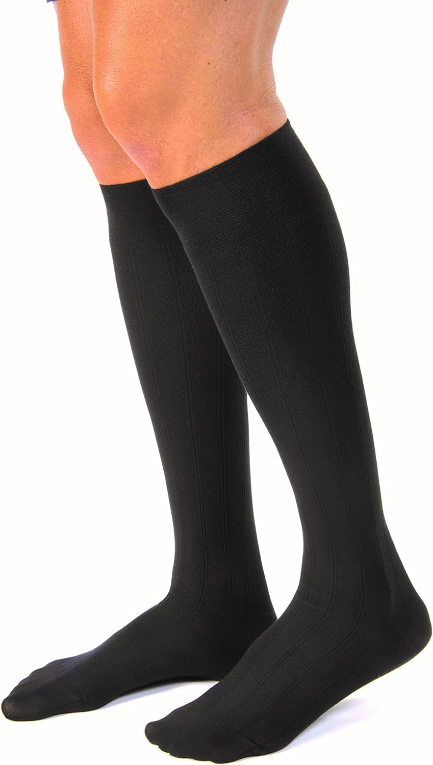 Formen Casual 15-20 Mmhg Knee High Compression Socks, Black, Small