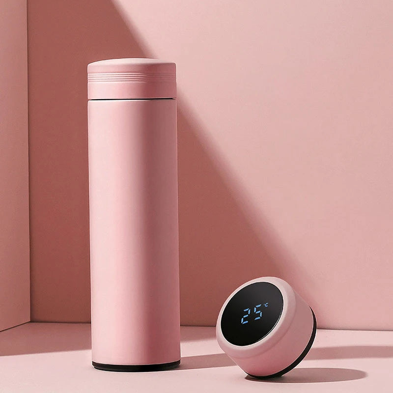 Stainless Steel Smart Water Bottle with Temperature Display - 500ml, Leakproof Vacuum Flask for Coffee, Milk, Christmas Gift