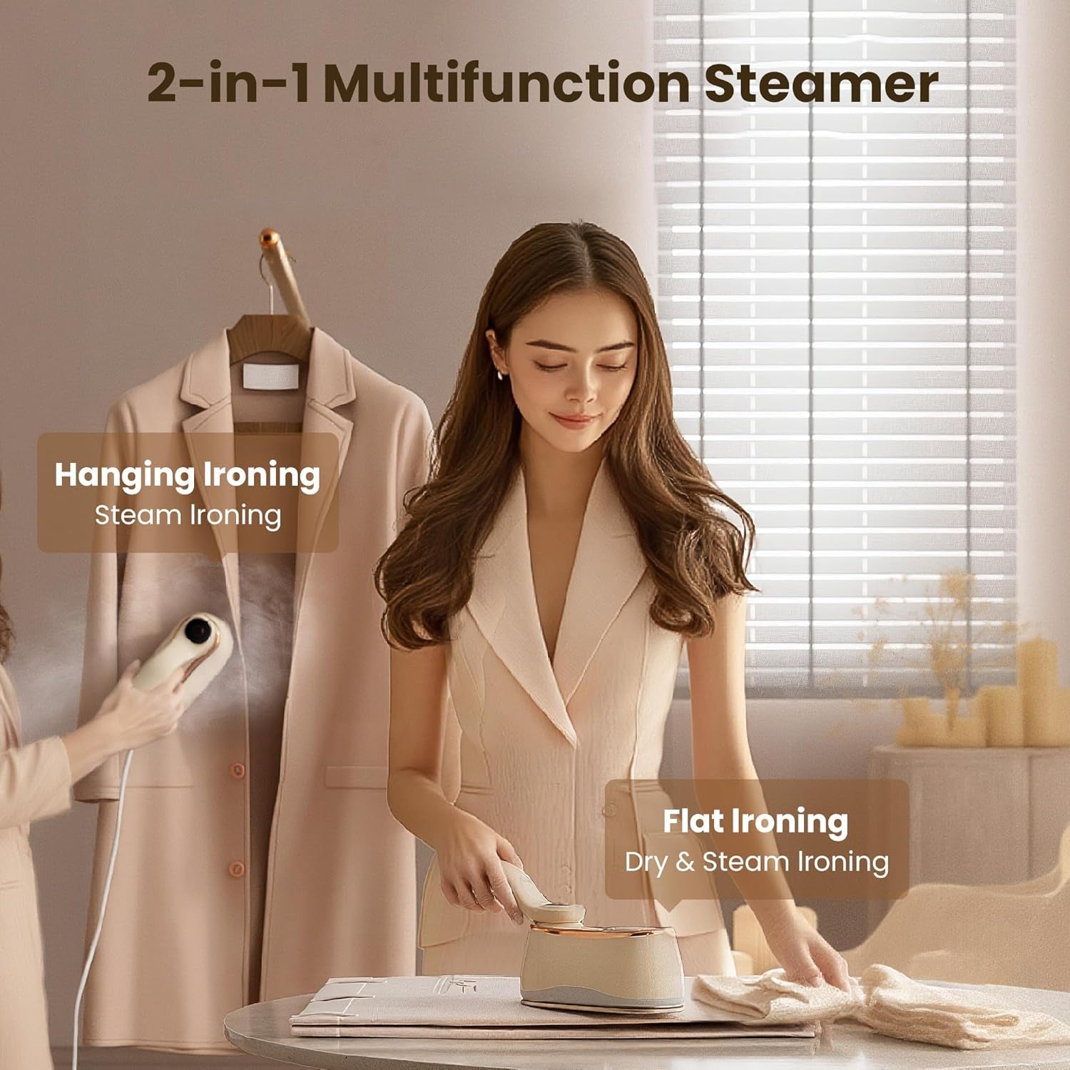Portable Clothes Steamer 175X80Mm Ceramic Glaze Panel Iron LCD 220Ml Water Tank 1200W&15S Fast Heat up 4-Speed Steamer for Clothes of All Fabrics Dry&Wet Iron for Home Travel Business Trip