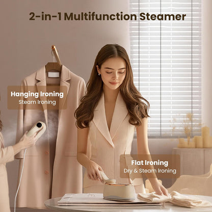 Portable Clothes Steamer 175X80Mm Ceramic Glaze Panel Iron LCD 220Ml Water Tank 1200W&15S Fast Heat up 4-Speed Steamer for Clothes of All Fabrics Dry&Wet Iron for Home Travel Business Trip