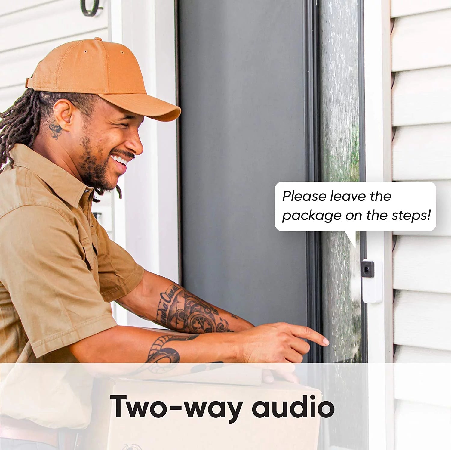 Video Doorbell, 1080P HD Video, Two-Way Audio, 3:4 Head-To-Toe View, Night Vision, Hardwired