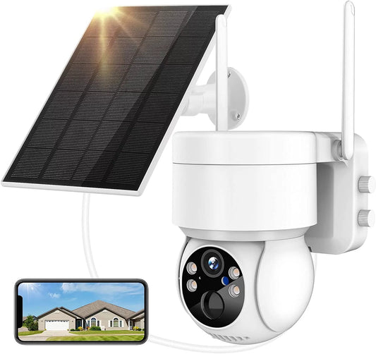 Outdoor Security Camera Wireless Wifi, 2K Color Night Vision, Solar Powered Outdoor Camera