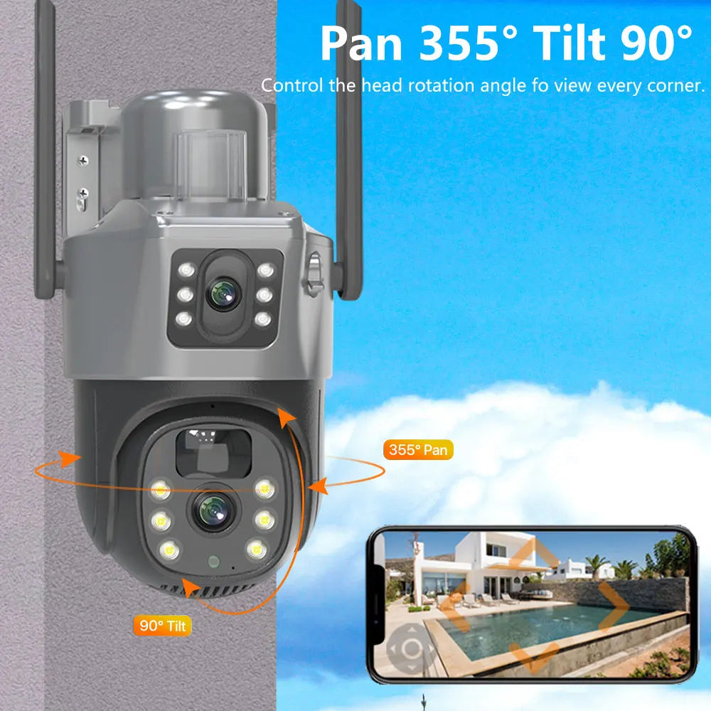 4K PTZ Solar Power Battery Charged Wifi PTZ IP Cameras Kit 8MP 10CH Wireless NVR Kit Auto Tracking CCTV Security Cam System
