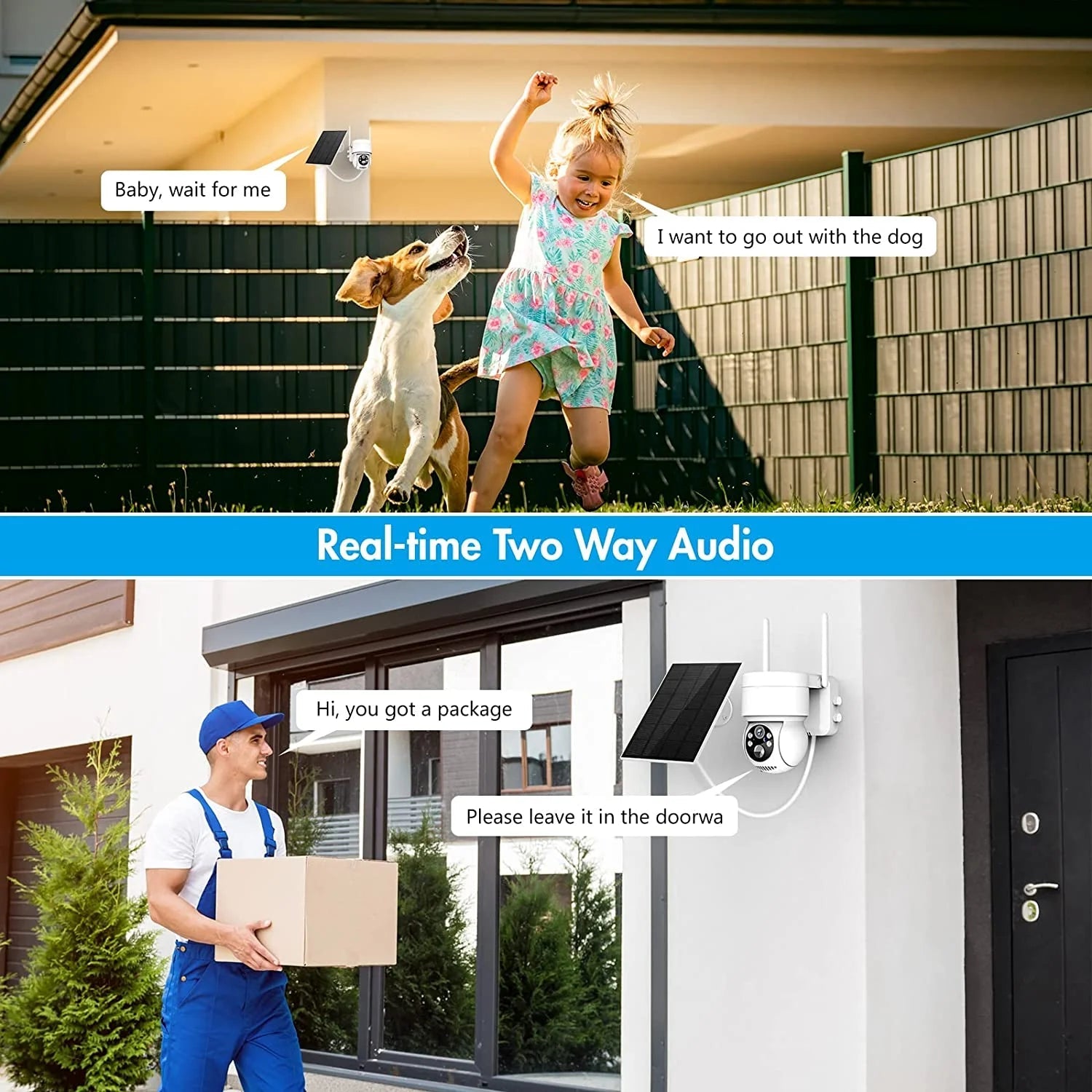 Outdoor Security Camera Wireless Wifi, 2K Color Night Vision, Solar Powered Outdoor Camera