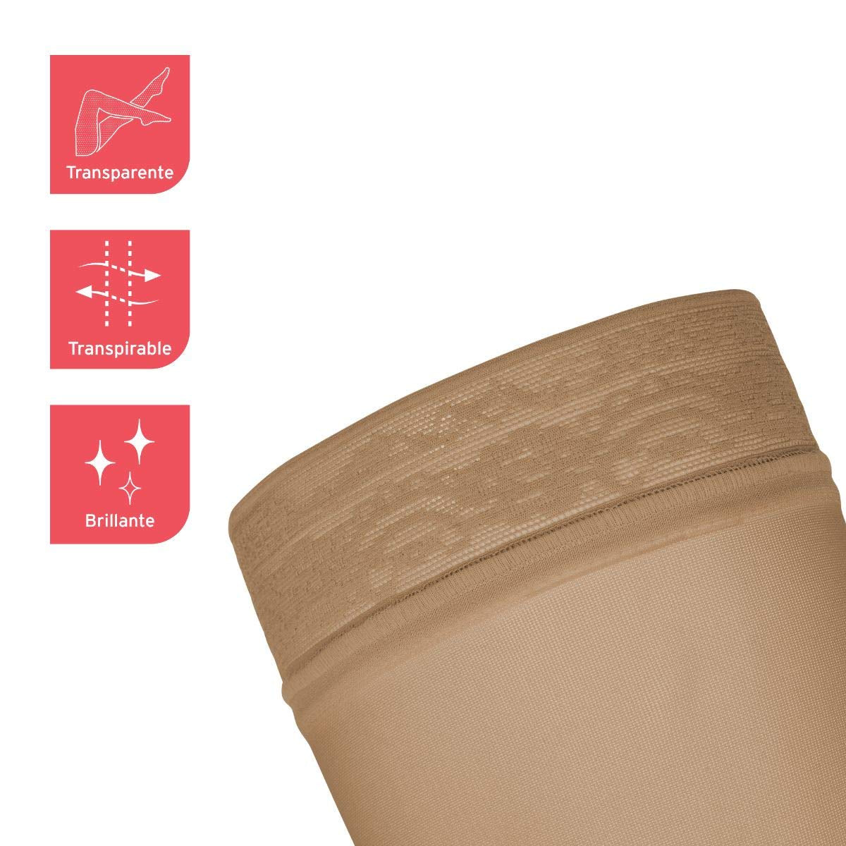 BSN Medical/ 119164 Ultra Sheer Compression Stocking, Thigh High, 15-20 Mmhg, Closed Toe, Diamond, Classic Black, Large, Pair