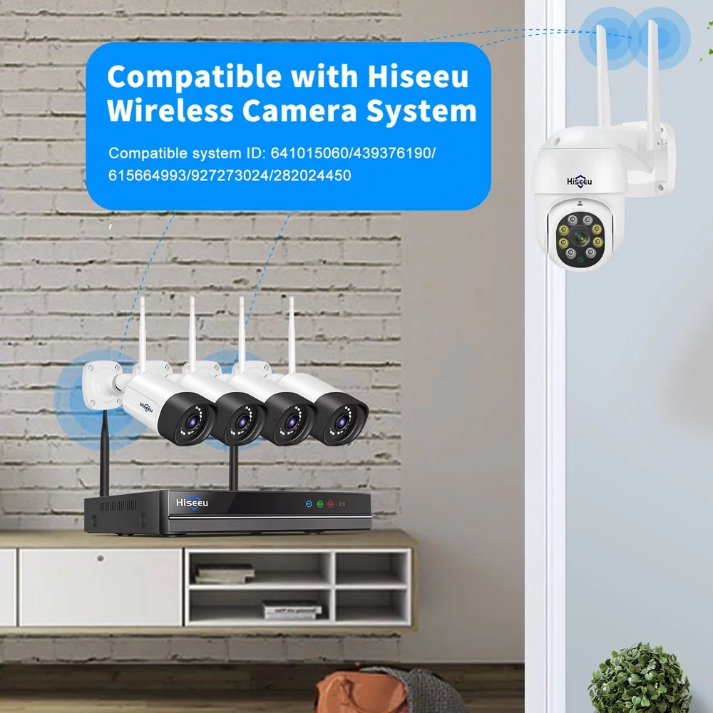5MP Pan Tilt Security Camera Wireless Wi-Fi with 2-Way Audio, Motion Tracking & Light Alarm, Color/Ir Night Vision,Ip66 Waterproof Outdoor Security Camera for Home (Support Only 2.4Ghz Wi-Fi)