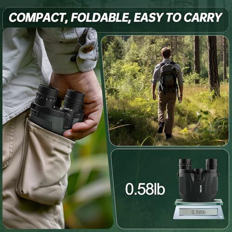 10-30X25 Compact Binoculars for Adults Kids - High Powered for Bird Watching