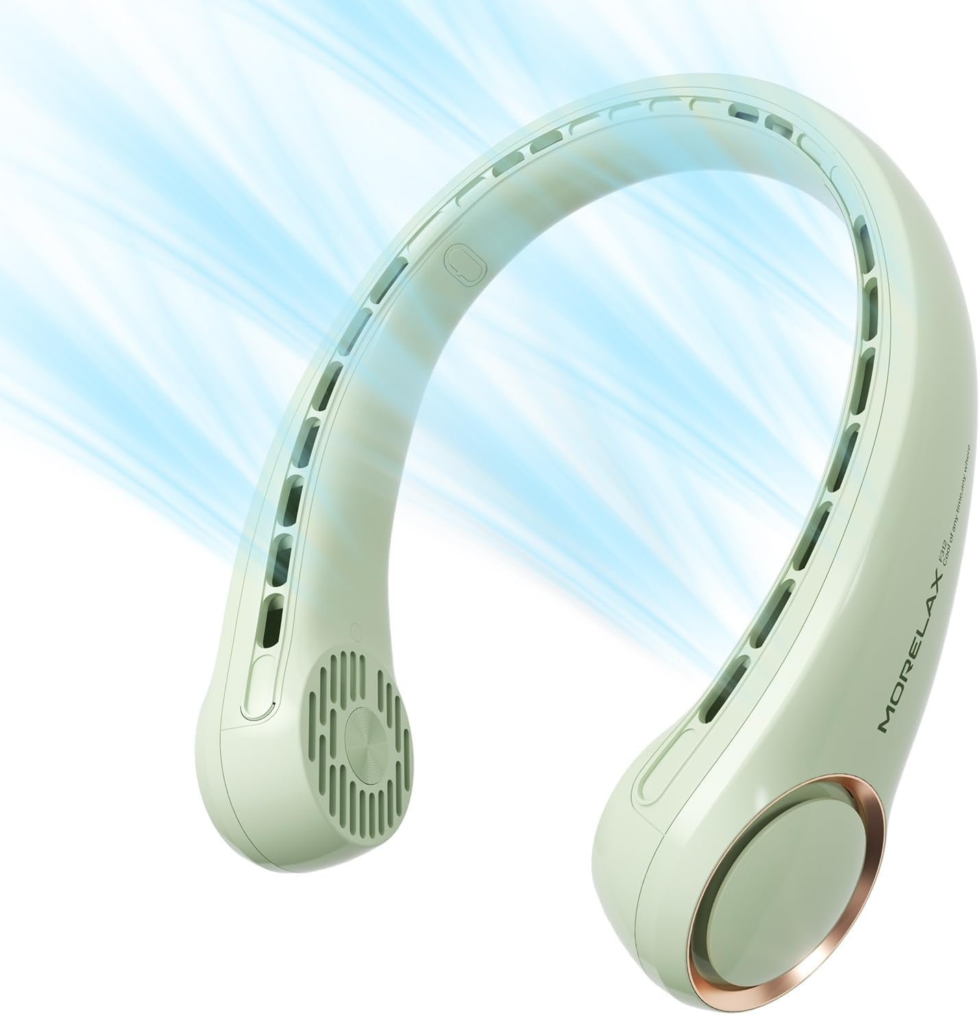 Portable Neck Fan Rechargeable, Personal Neck Cooling Fan, Hands Free Bladeless Fan, Ultra Quiet, 3 Speeds Adjustable Strong Wind, 4000 Mah Battery Operated, Gifts for Men Women Mom Dad, Small