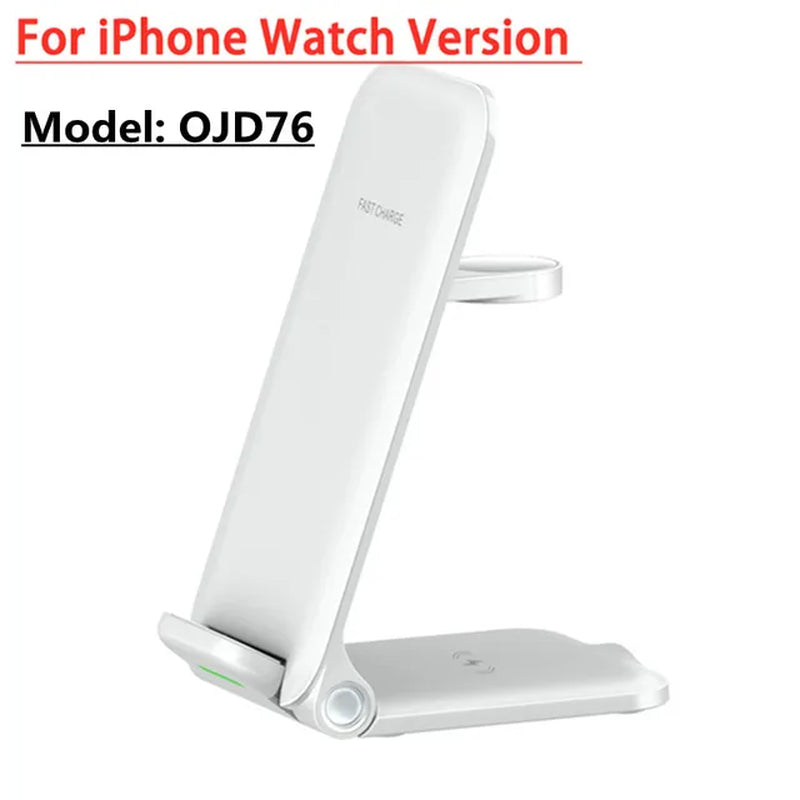 30W 4 in 1 Foldable Wireless Charging Station for Iphone 14 13Pro Apple Watch 7/6 for Samsung Galaxy Watch Chargers 4/3 S22 S21