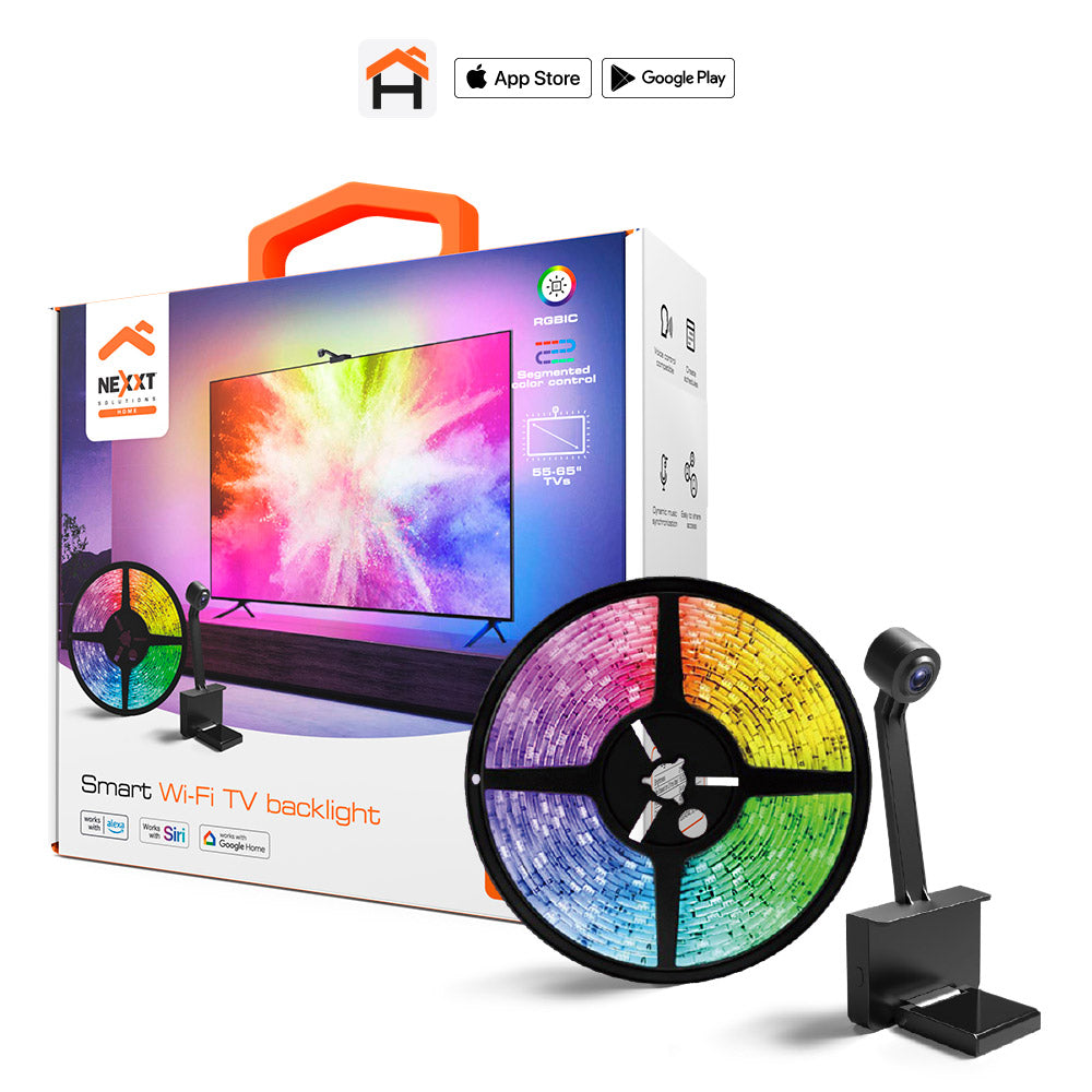 Nexxt Smart Wi-Fi LED TV Backlight Strip with Camera NHB-S615